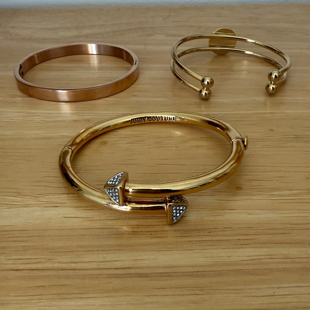 3 Cuff Bracelets - Juicy Couture, H&M, Boutique Brand